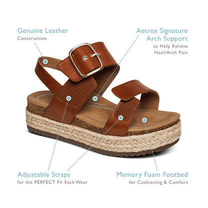 Vania Arch Support Platform Sandal - Cream