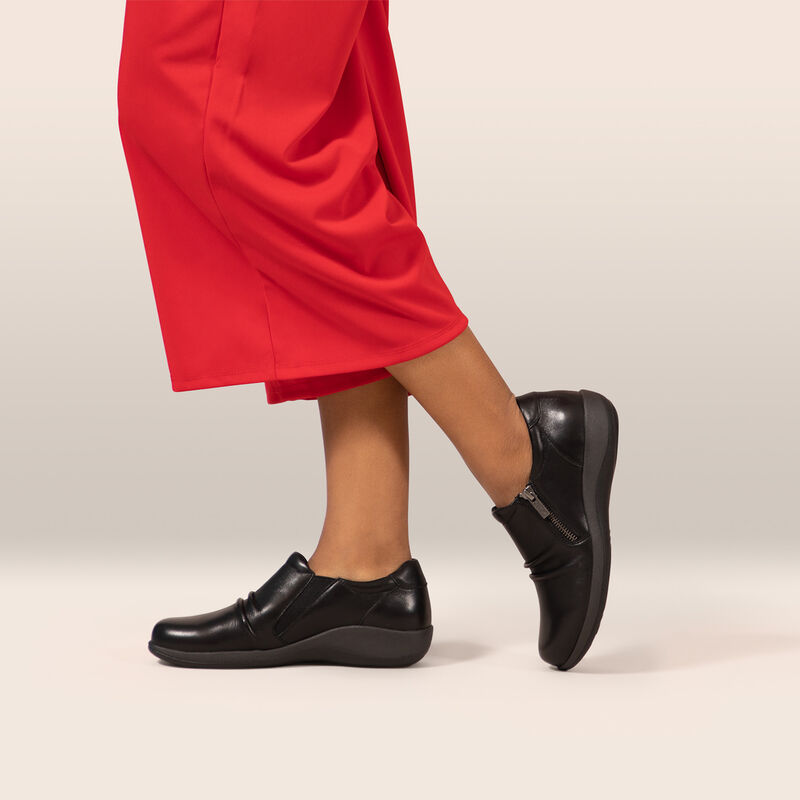 Katie Side Zip Slip-On - Black