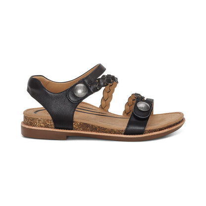 Jenn Quarter Strap Sandal - Black
