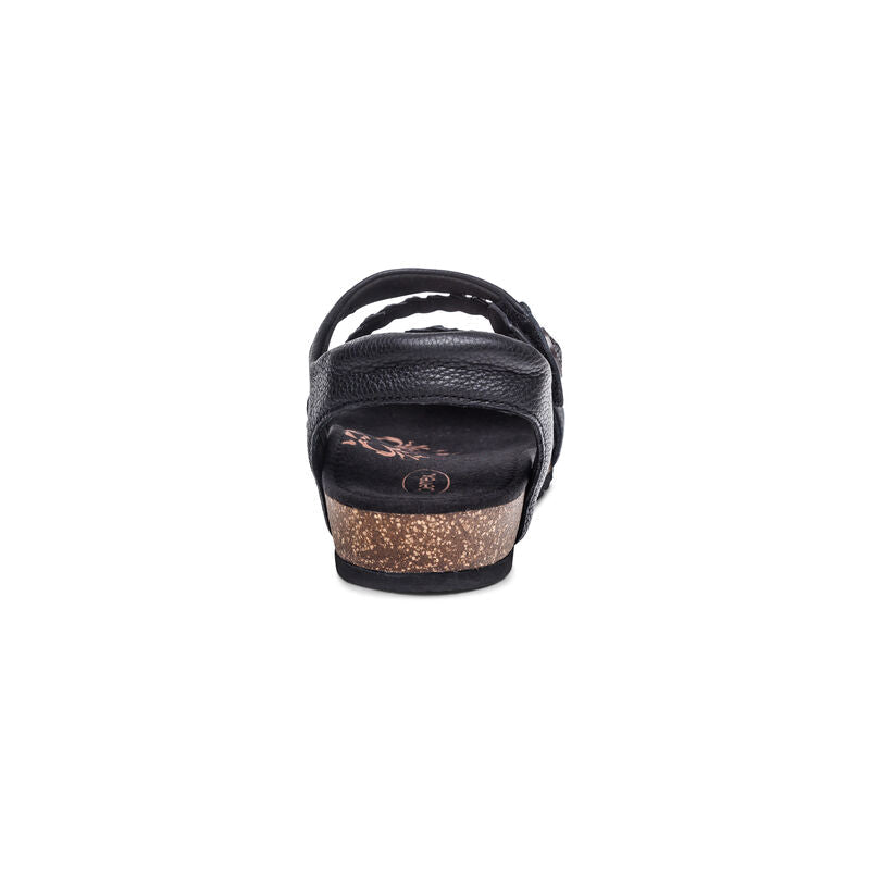 Jillian Braided Quarter Strap Sandal - Black