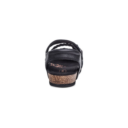 Jillian Braided Quarter Strap Sandal - Black