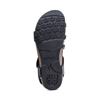Jillian Braided Quarter Strap Sandal - Black