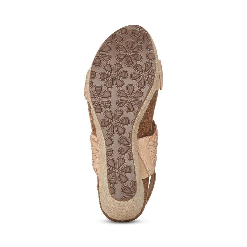 Summer Woven Quarter Strap Wedge - Bone