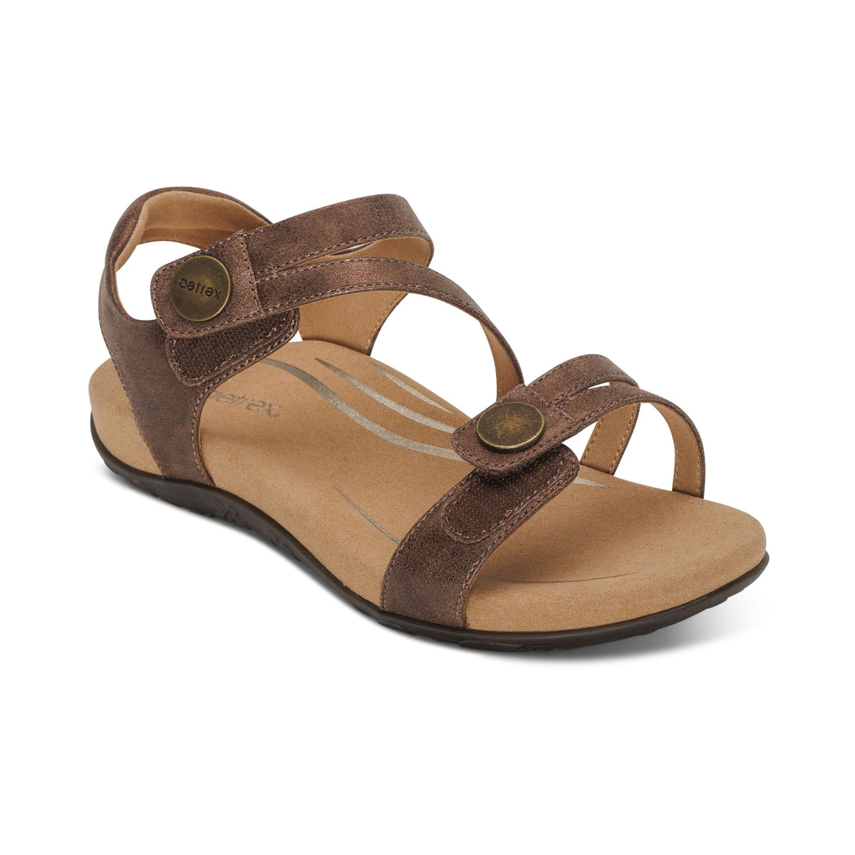 Jess Adjustable Quarter Strap Sandal - Bronze
