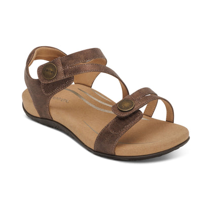 Jess Adjustable Quarter Strap Sandal - Bronze