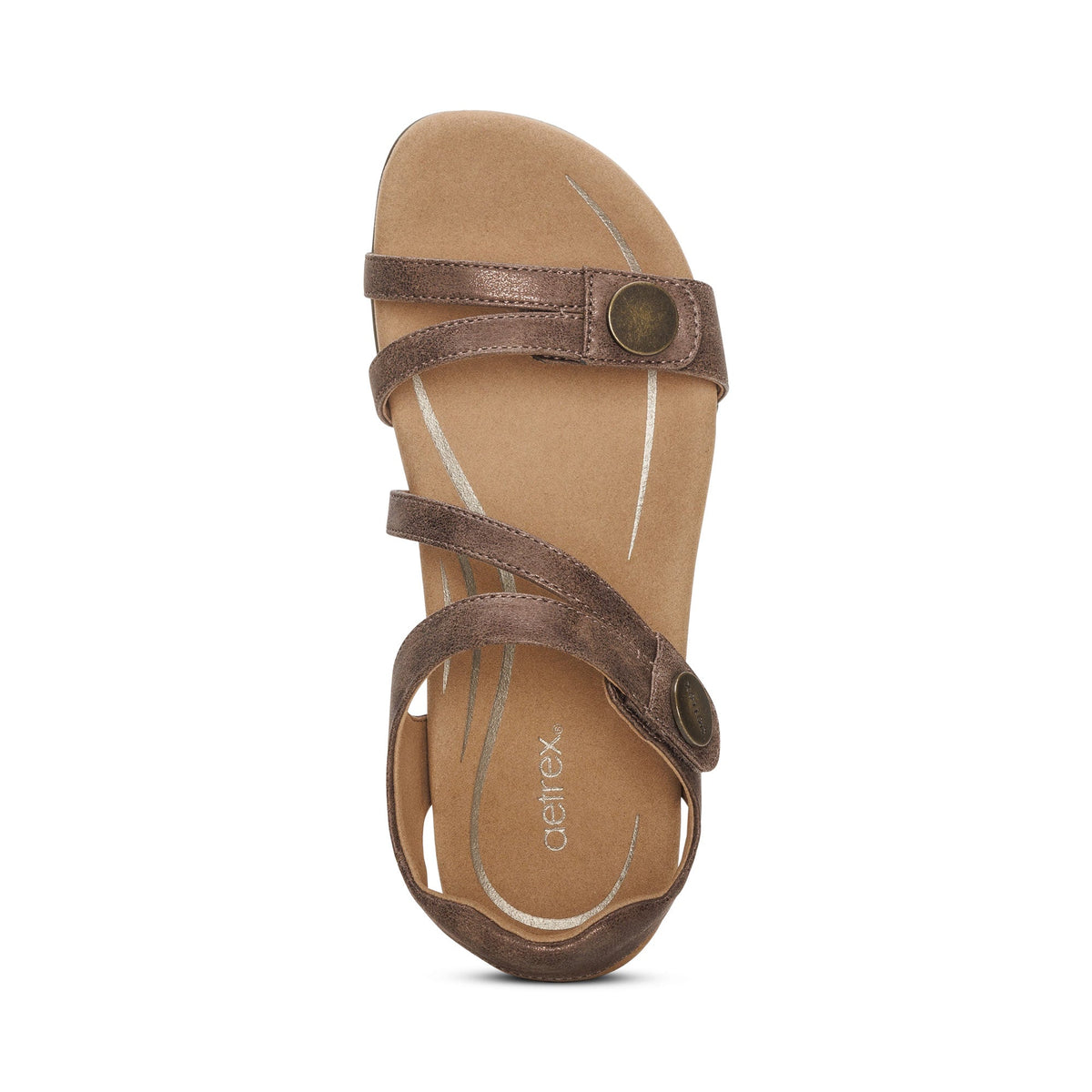 Jess Adjustable Quarter Strap Sandal - Bronze