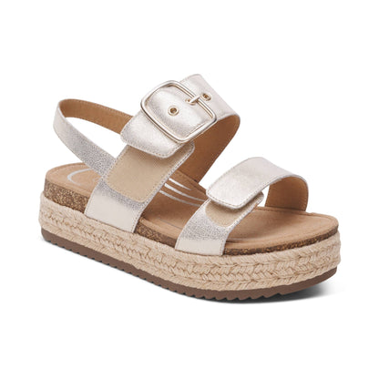 Vania Arch Support Platform Sandal - Champagne