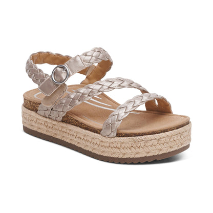 Julia Arch Support Platform Sandal - Platinum
