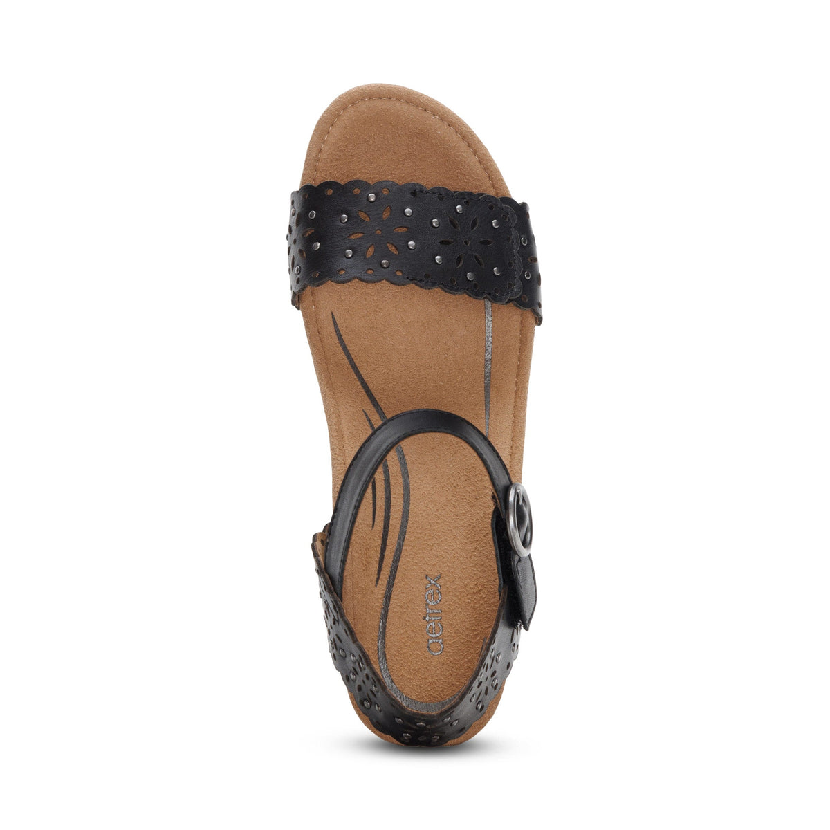 Sydney Quarter Strap Espadrille Wedge - Black Cutout