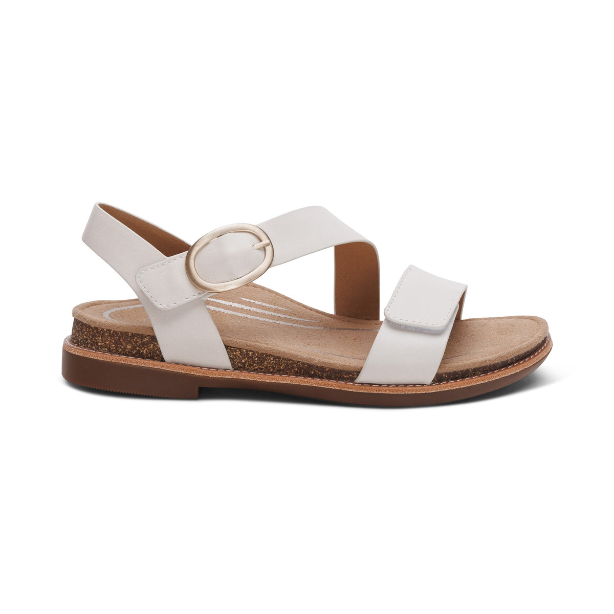 Tamara Asymmetrical Quarter Strap Sandal - Ivory