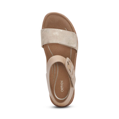 Claire Quarter Strap Sandal - Champagne