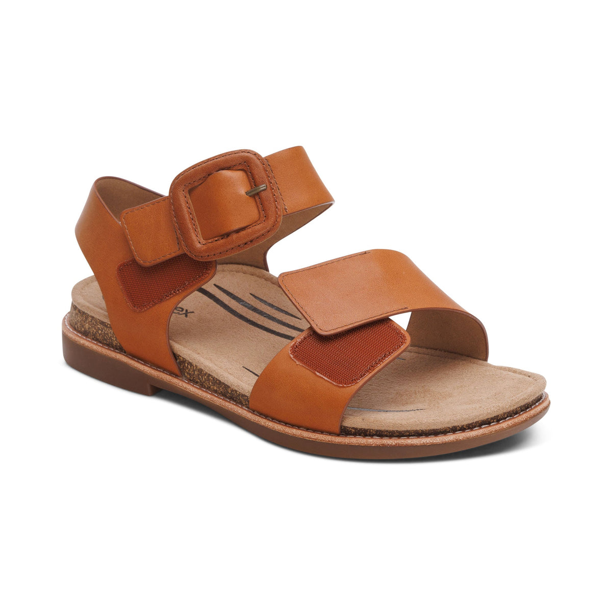 Claire Quarter Strap Sandal - Cognac