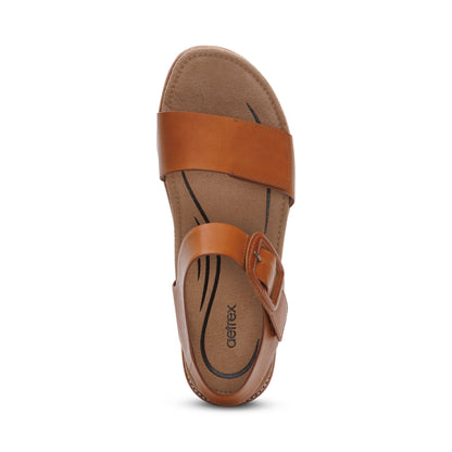 Claire Quarter Strap Sandal - Cognac