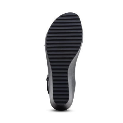 Andrea Quarter Strap Wedge  - Black