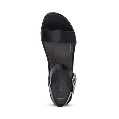 Andrea Quarter Strap Wedge  - Black