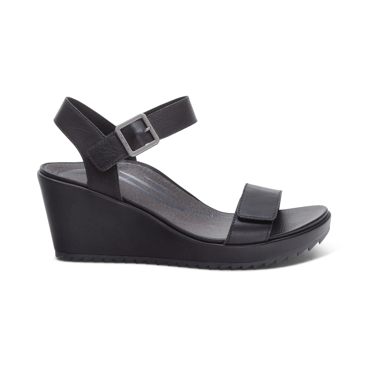 Andrea Quarter Strap Wedge  - Black