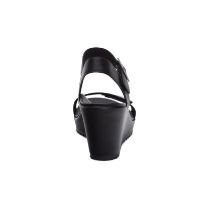 Andrea Quarter Strap Wedge  - Black