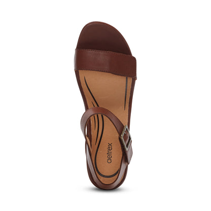 Andrea Quarter Strap Wedge  - Walnut