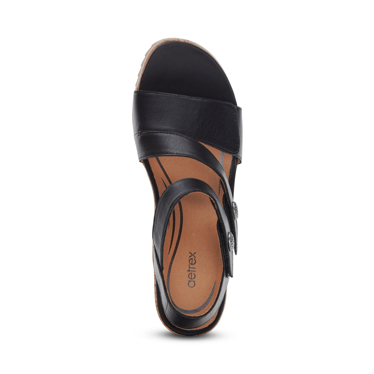 Madelyn Quarter Strap Wedge  - Black