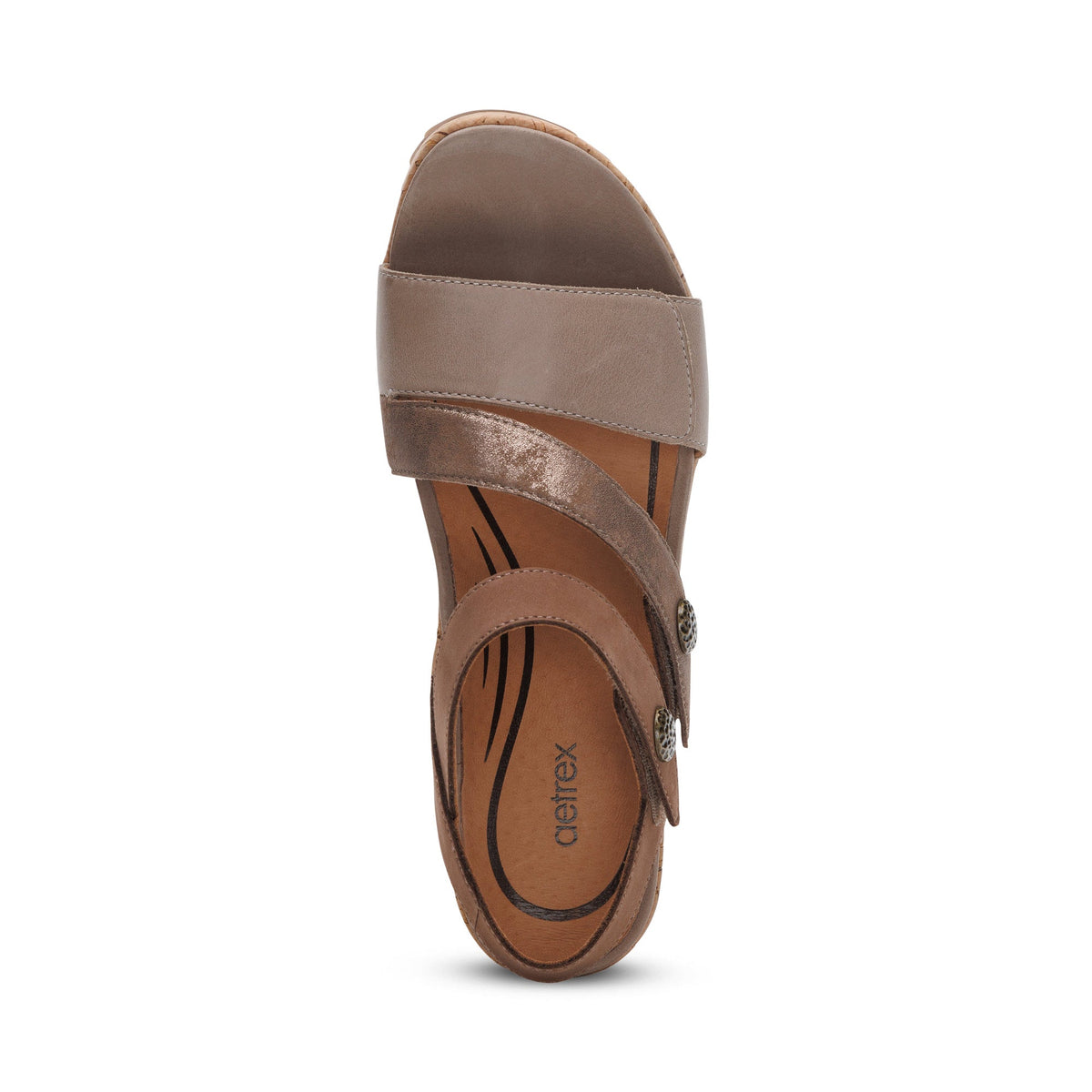 Madelyn Quarter Strap Wedge  - Taupe Multi