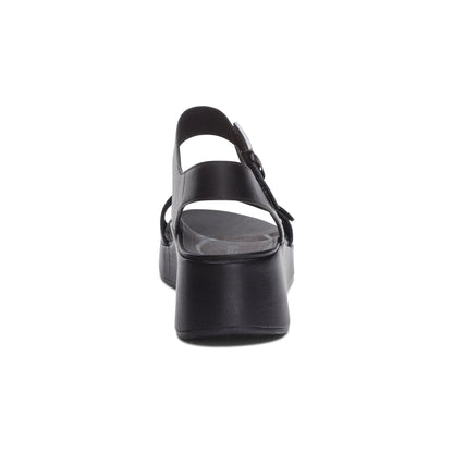 Ariel Adjustable Quarter Strap Wedge  - Black