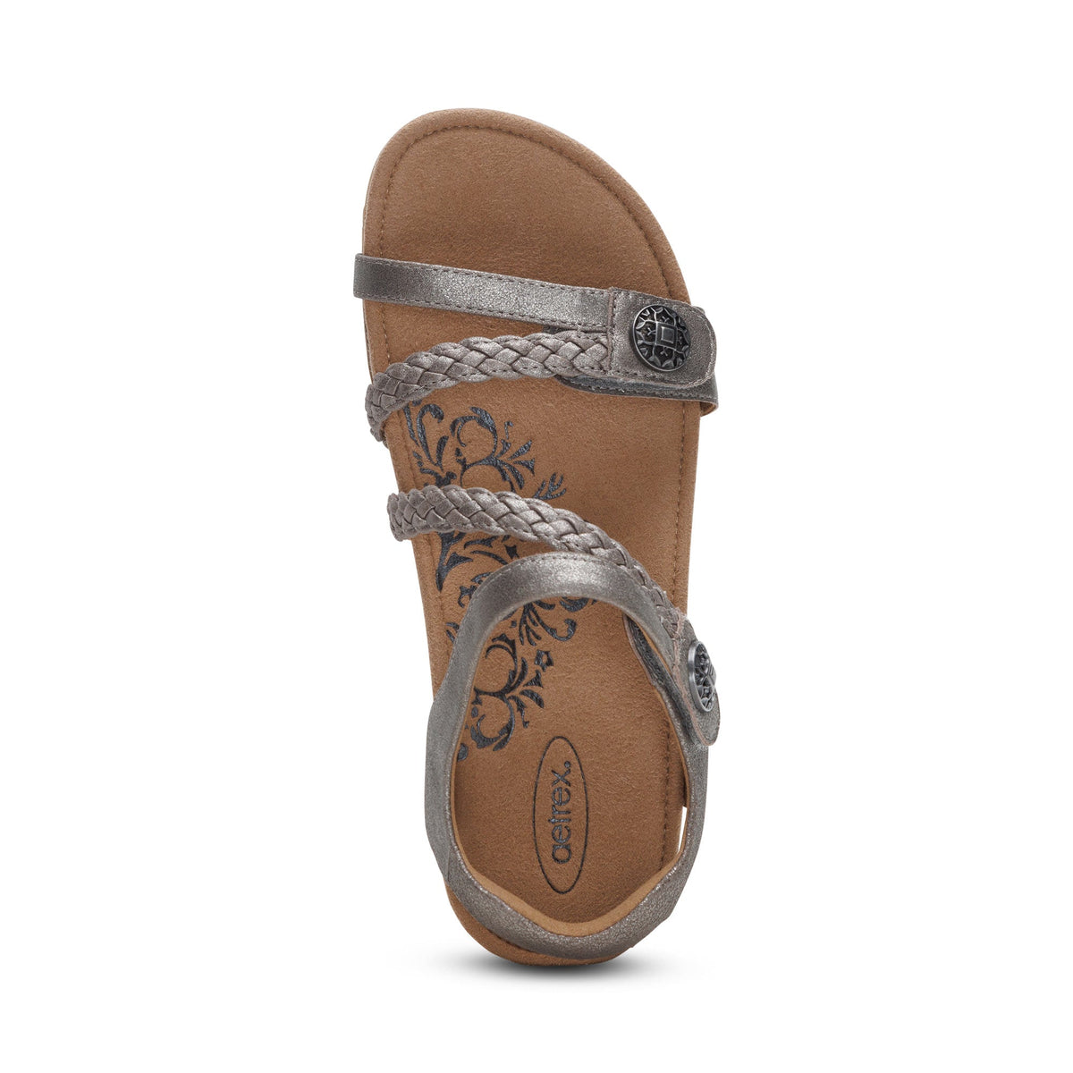 Jillian Braided Quarter Strap Sandal - Brushed Silver