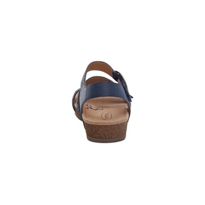 Lilly Adjustable Quarter Strap Sandal - Navy Cutout
