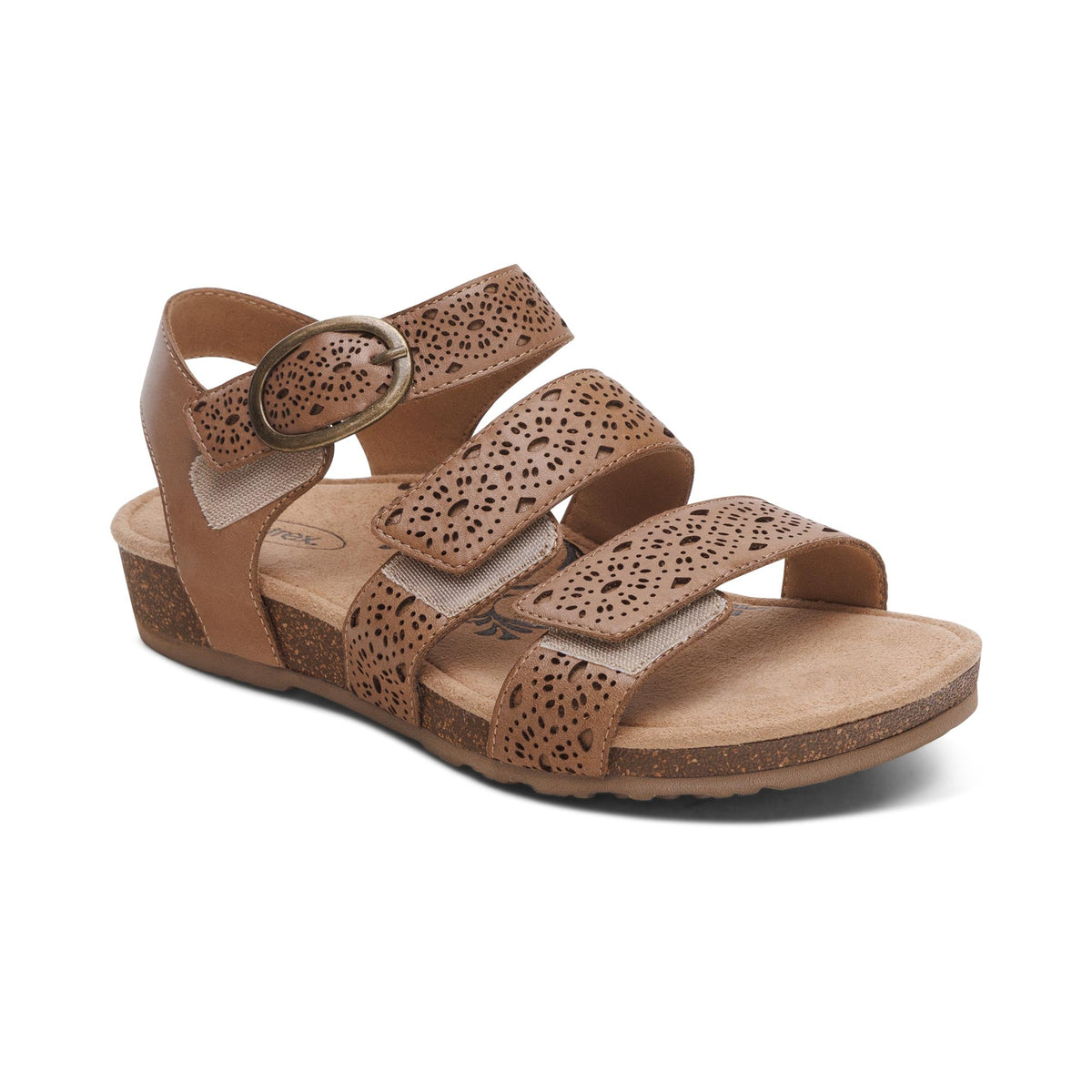 Lilly Adjustable Quarter Strap Sandal - Taupe Cutout