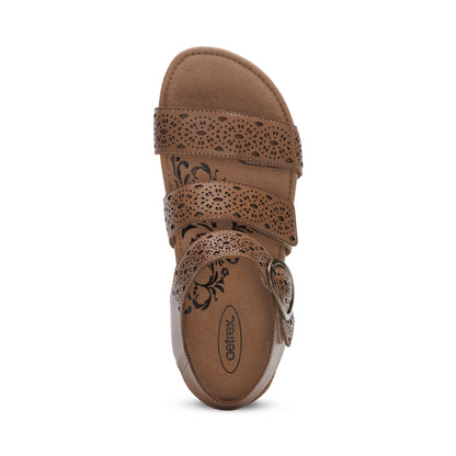 Lilly Adjustable Quarter Strap Sandal - Taupe Cutout