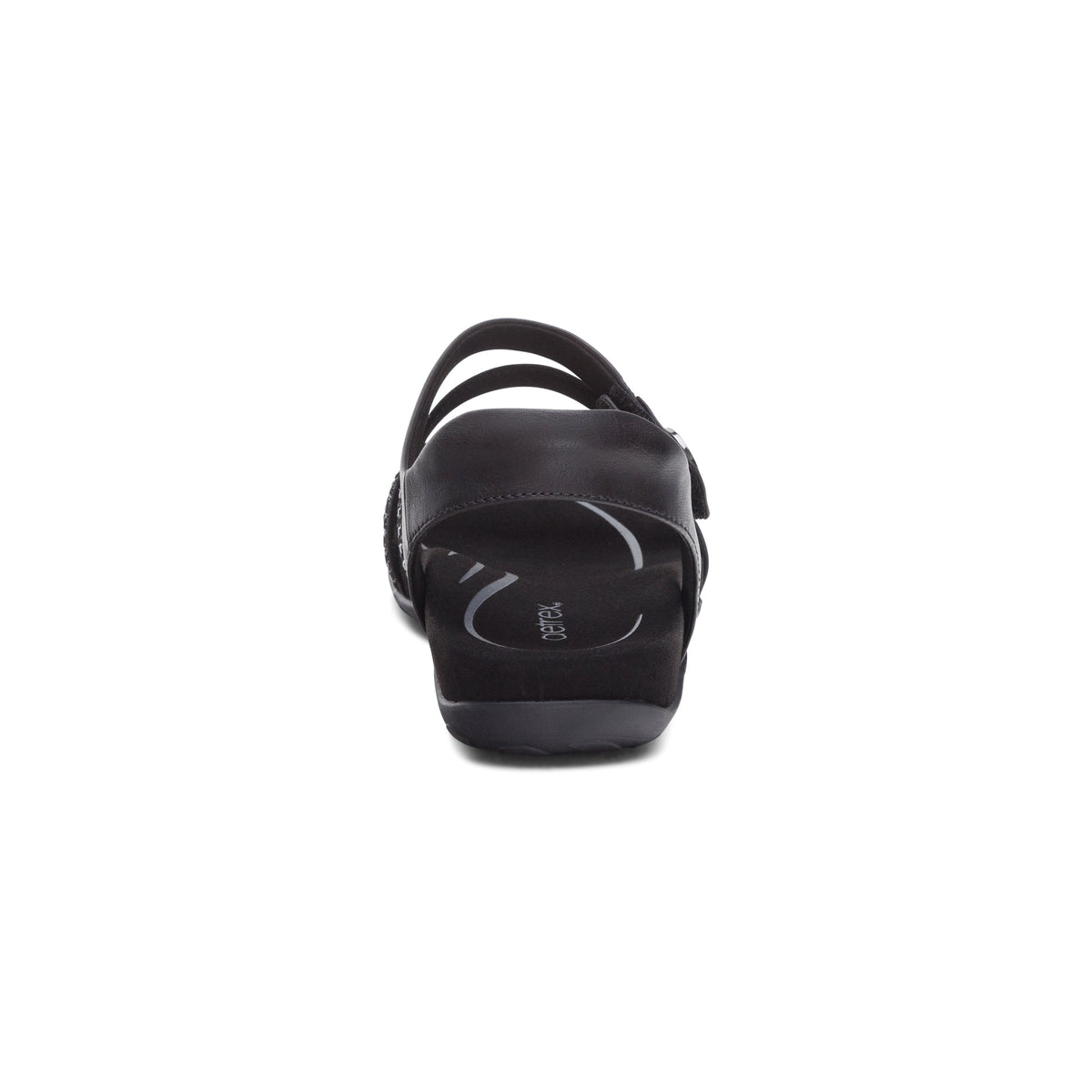 Jess Adjustable Quarter Strap Sandal - Black Sparkle