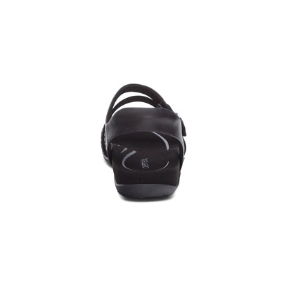 Jess Adjustable Quarter Strap Sandal - Black Sparkle