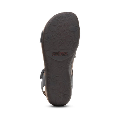Jess Adjustable Quarter Strap Sandal - Pewter Sparkle