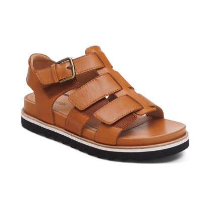 Romy Quarter Strap Cork Flat Sandal - Ginger