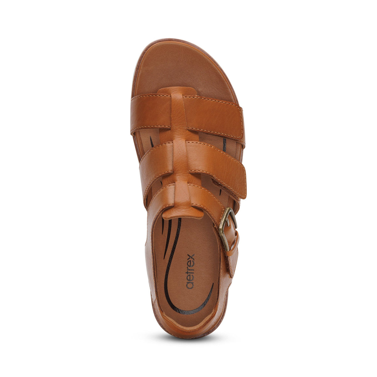 Romy Quarter Strap Cork Flat Sandal - Ginger