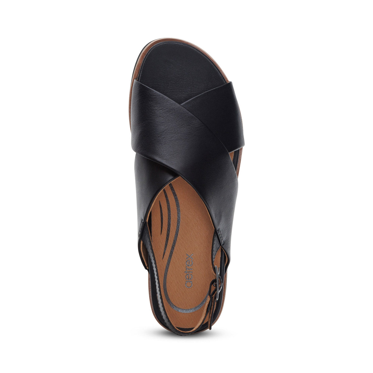 Thea Back Strap Cork Flat Sandal  - Black