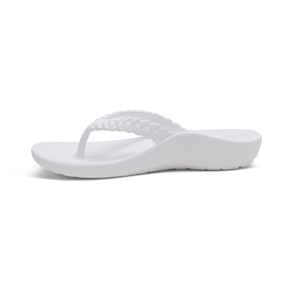 Vicki Braided Thong Sandal - White Gloss