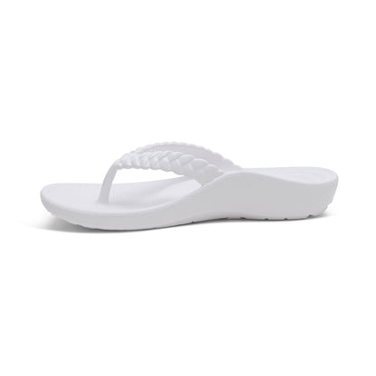 Vicki Braided Thong Sandal - White Gloss
