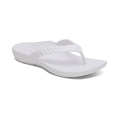 Vicki Braided Thong Sandal - White Gloss