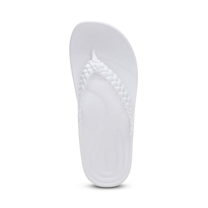 Vicki Braided Thong Sandal - White Gloss