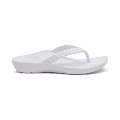 Vicki Braided Thong Sandal - White Gloss