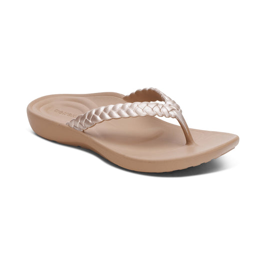 Vicki Braided Thong Sandal - Champagne Gloss