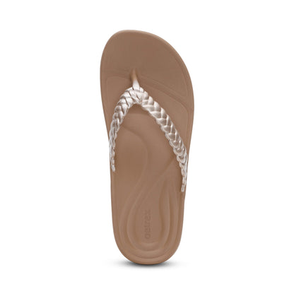 Vicki Braided Thong Sandal - Champagne Gloss