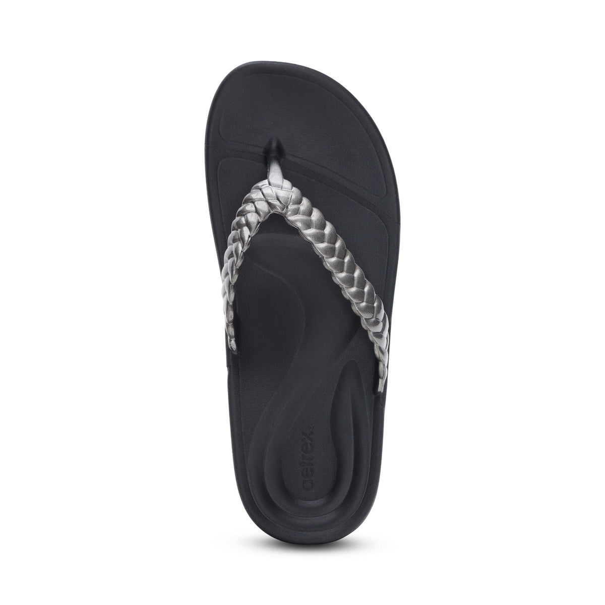Vicki Braided Thong Sandal - Pewter Gloss