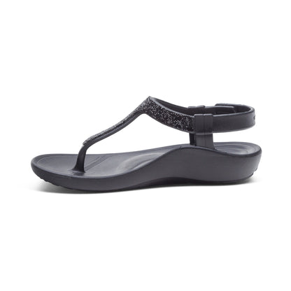 Skyler Thong Sandal - Black Embellished