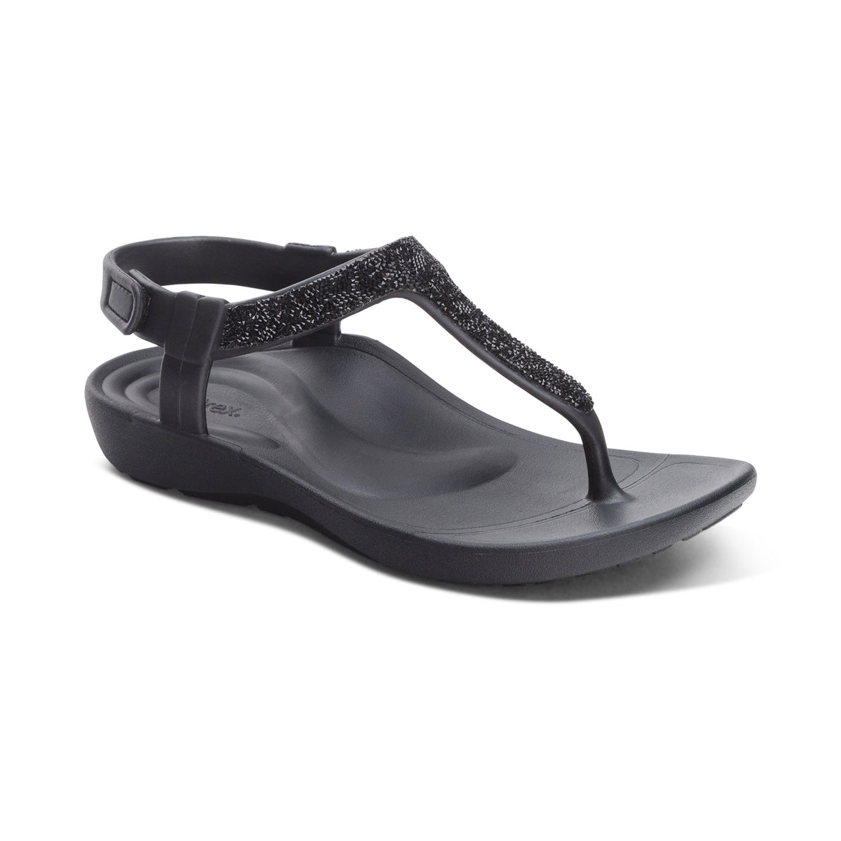 Skyler Thong Sandal - Black Embellished