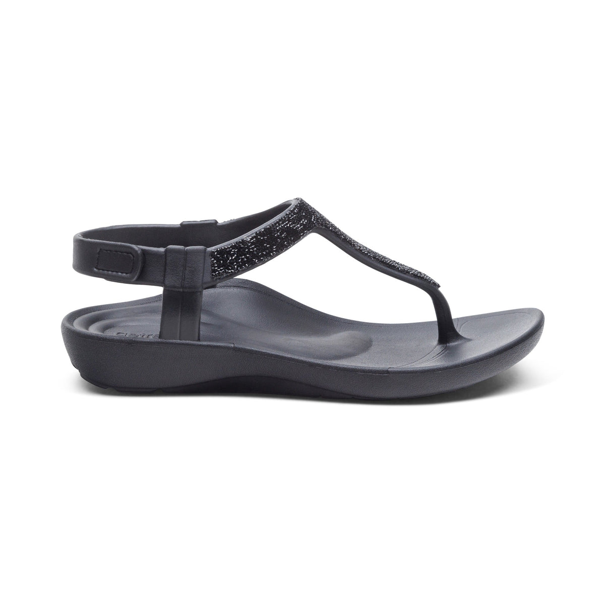 Skyler Thong Sandal - Black Embellished