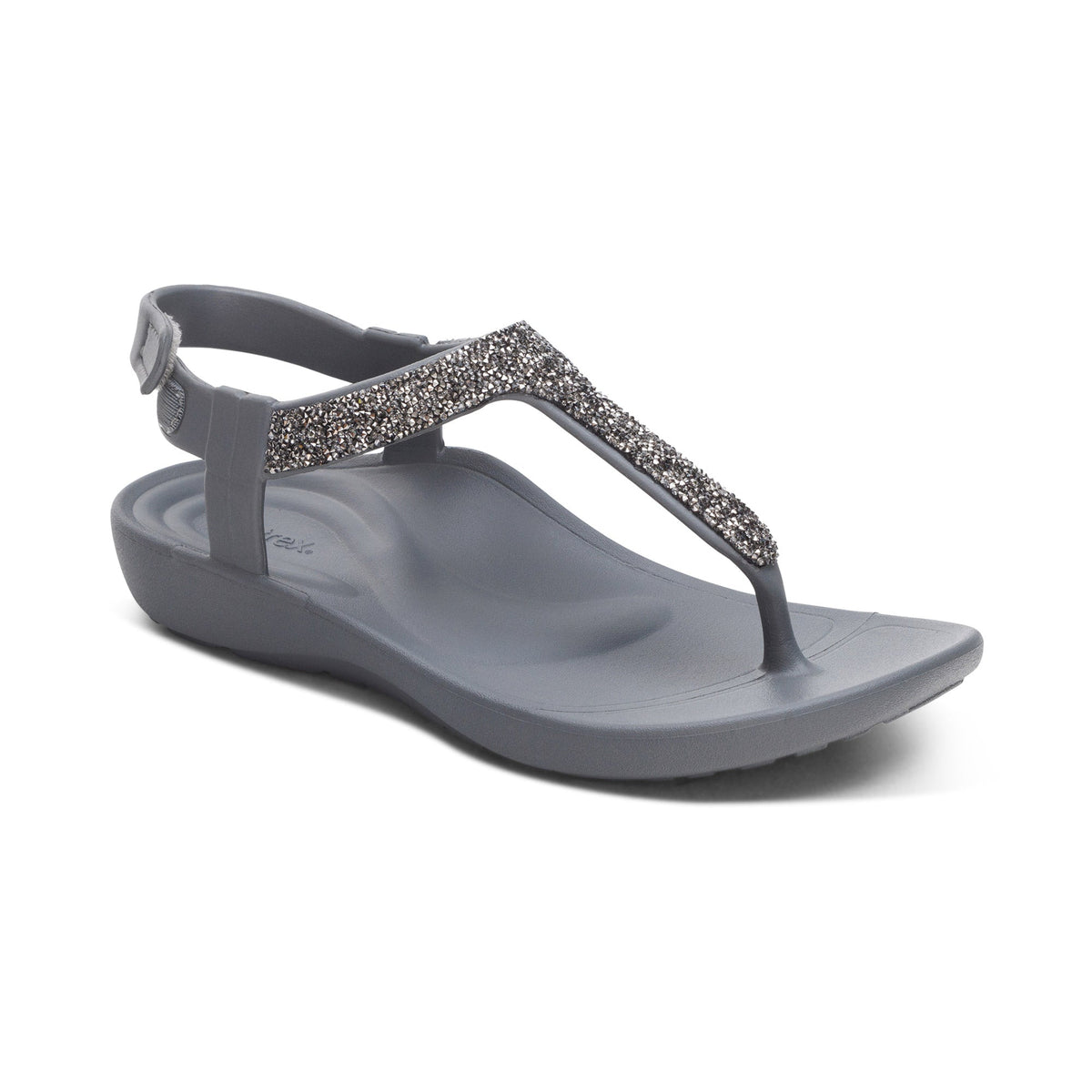 Skyler Thong Sandal - Pewter Embellished