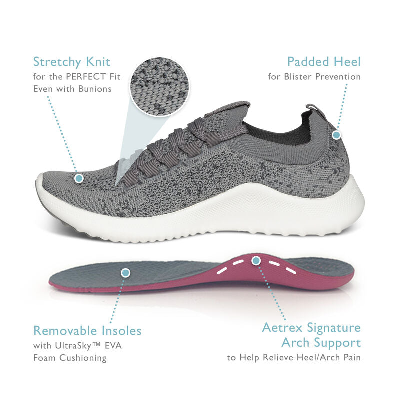 Carly Arch Support Sneaker - Grey