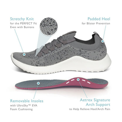 Carly Arch Support Sneaker - Grey