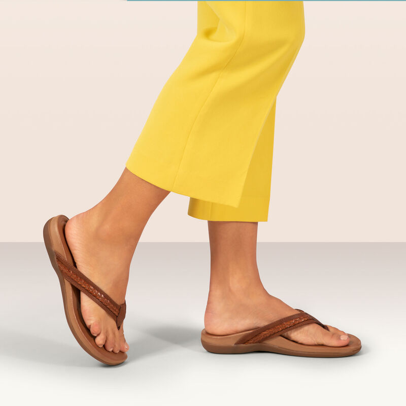 Emmy Braided Thong Sandal - Brown